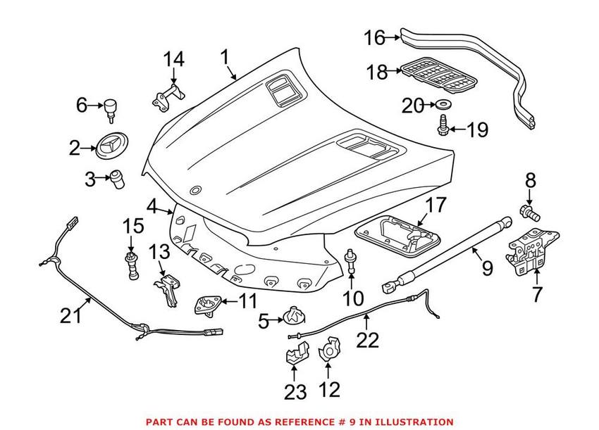 Mercedes Hood Lift Support 1669802464